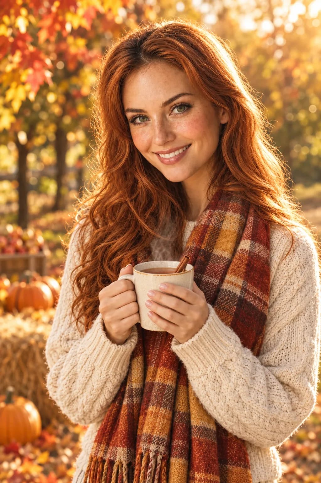 Ashley the Confidante — warm copper-haired companion in a candlelit chamber